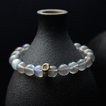Buddha Stones 12 Chinese Zodiac Moonstone Calm Love Bracelet