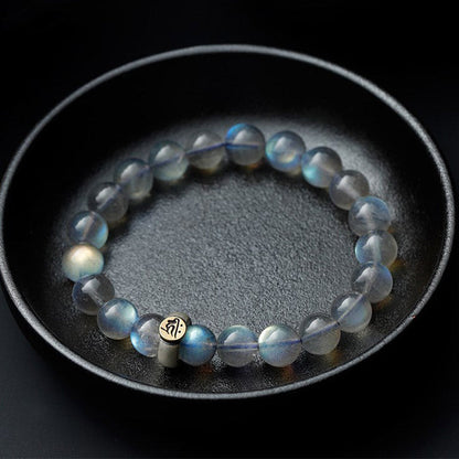 Buddha Stones 12 Chinese Zodiac Moonstone Calm Love Bracelet