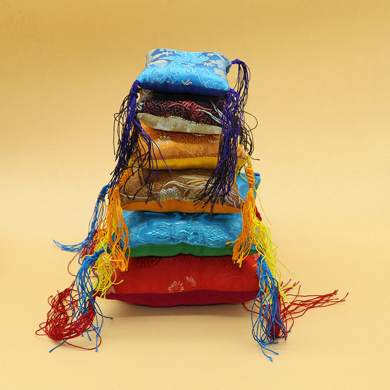Buddha Stones Tibetan Singing Bowl Cushion Decoration with Tassel Decoration