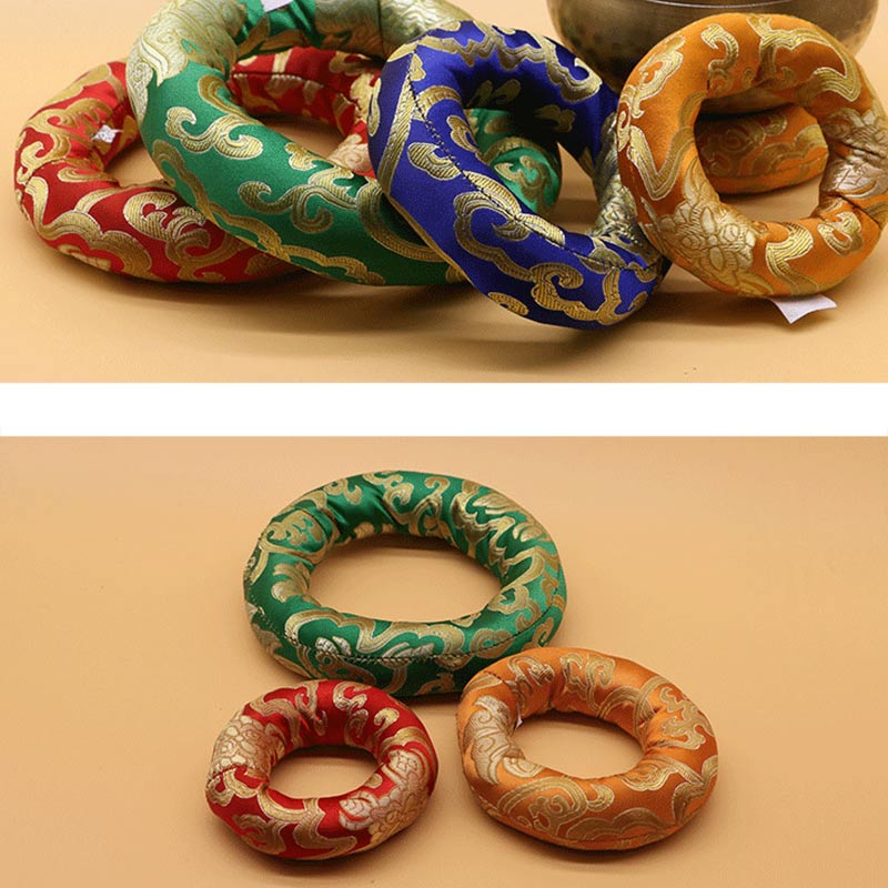 Buddha Stones Tibetan Singing Bowl Handcraft Cushion Decoration