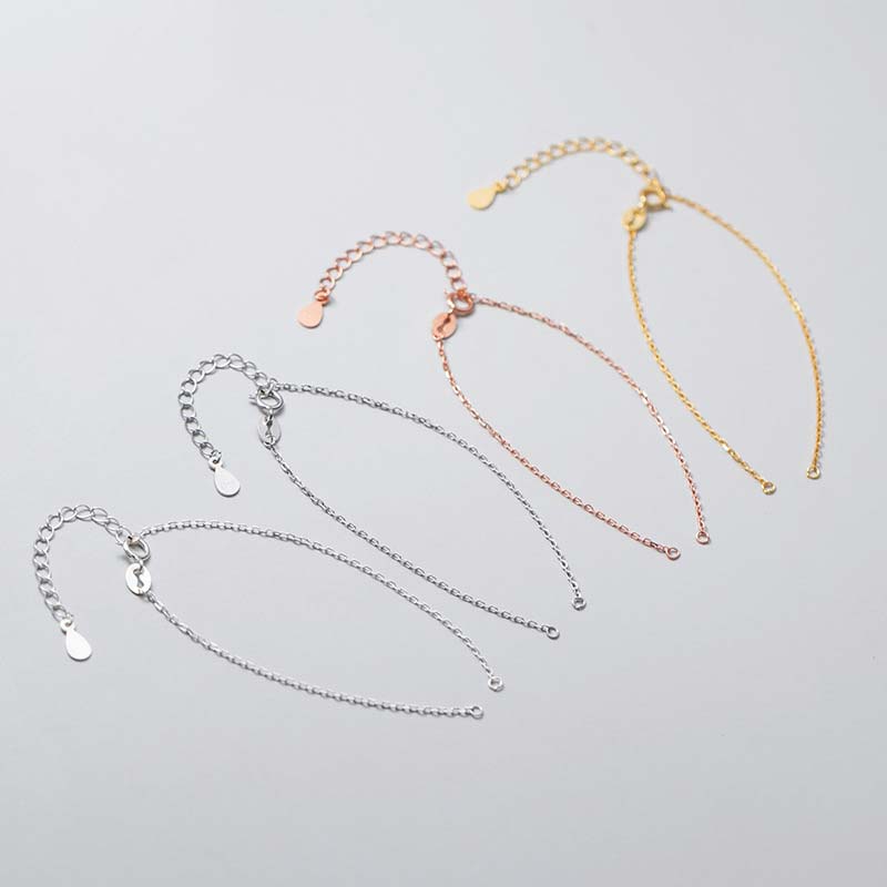 Buddha Stones 925 Sterling Silver Semi-finished Chain Blessing Bracelet