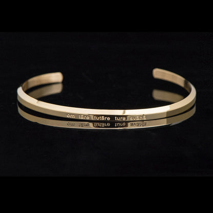 Buddha Stones Six True Words Engraving Titanium Steel Blessing Protection Bracelet