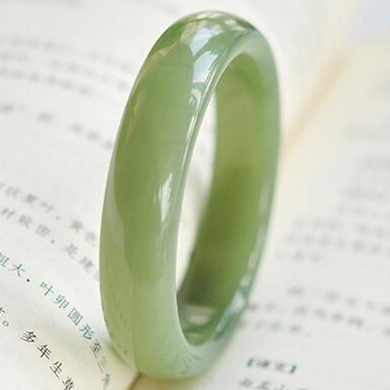 Buddha Stones Jade Abundance Blessing Bangle Bracelet